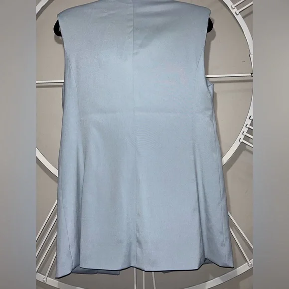 bagatelle Powder Blue Sleeveless Tailored Blazer Vest - Picture 5 of 7